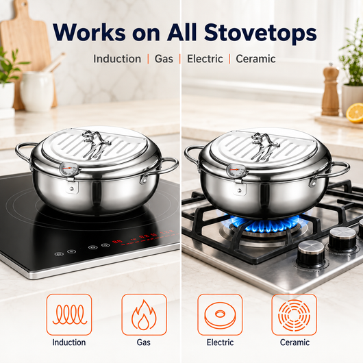 304 Grade Stainless Steel Deep Fryer Pot