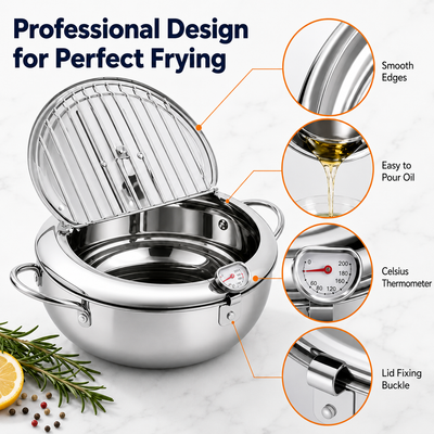304 Grade Stainless Steel Deep Fryer Pot