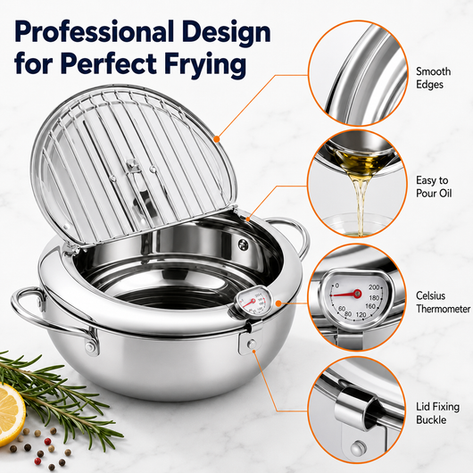 304 Grade Stainless Steel Deep Fryer Pot