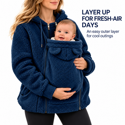 2-in-1 Maternity Fleece Sweater with Baby Carrier