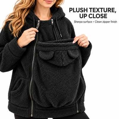 2-in-1 Maternity Fleece Sweater with Baby Carrier