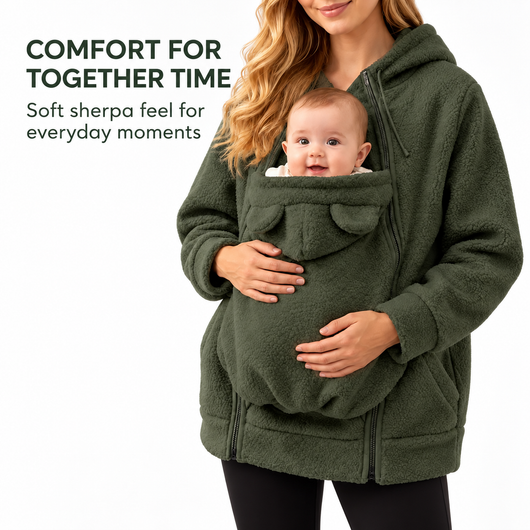 2-in-1 Maternity Fleece Sweater with Baby Carrier