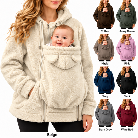 2-in-1 Maternity Fleece Sweater with Baby Carrier