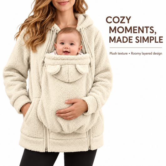 2-in-1 Maternity Fleece Sweater with Baby Carrier