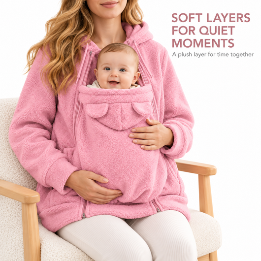 2-in-1 Maternity Fleece Sweater with Baby Carrier