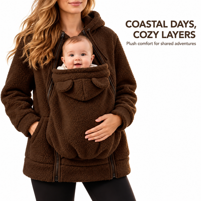 2-in-1 Maternity Fleece Sweater with Baby Carrier
