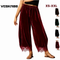 Velvet Pants with Lace Trim