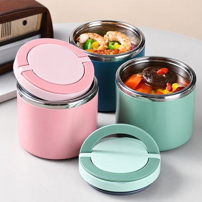 Bento Style Lunch Box with Handle, Stainless Steel Lunch Container