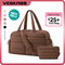 2-Piece Travel Puffer Duffle Bag – Carry-On Weekender + FREE Mini Tote