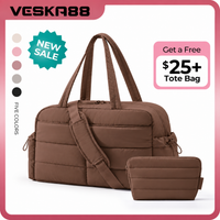 2-Piece Travel Puffer Duffle Bag – Carry-On Weekender + FREE Mini Tote