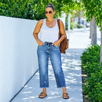 Plus Size Jeans for Women, Cropped Denim Pants