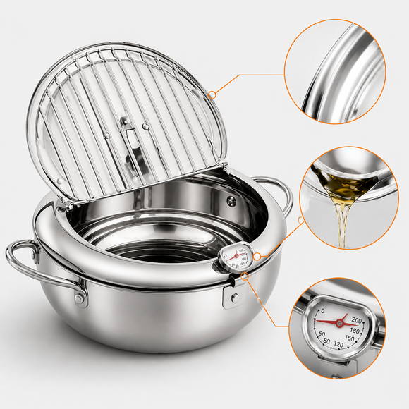 304 grade stainless steel fryer pot