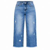 Plus Size Jeans for Women, Cropped Denim Pants