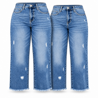 Plus Size Jeans for Women, Cropped Denim Pants