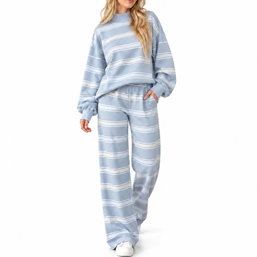 Oversized Striped 2-Piece Casual Lounge Set