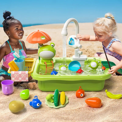 Kids Kitchen Sink Set with Running Water