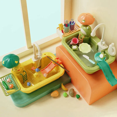 Kids Kitchen Sink Set with Running Water